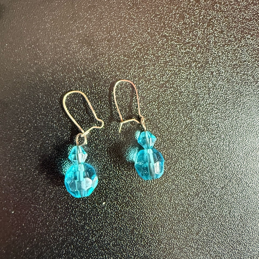 Elegant Blue Beaded Earrings